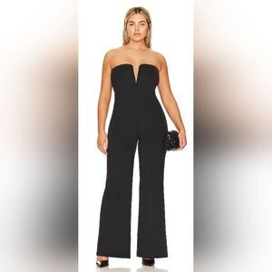 Good American Strapless V Scuba Jumpsuit NWT size 3 Black